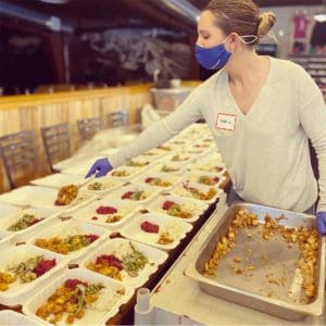 Serving Thanksgiving Meals at Snow Bowl